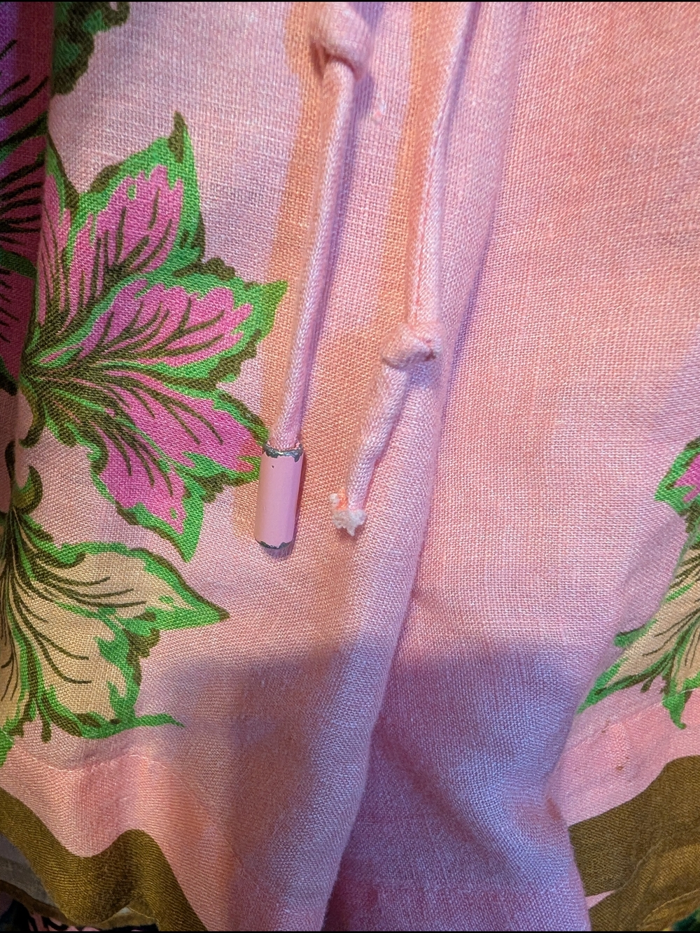 ALEMAIS Winnie Pink & Yellow & Brown Floral Linen Shirt and Short Set - Picture 2 of 7